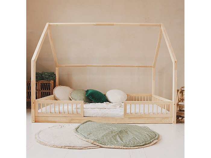 Lit Cabane 140x190 Cm, Lit Enfant Avec Sommier à Lattes