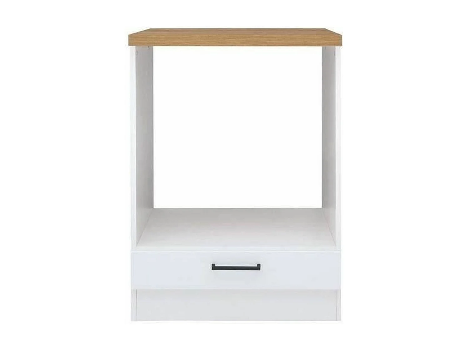 Meuble bas four 60 cm - Plan de travail - Blanc brillant
