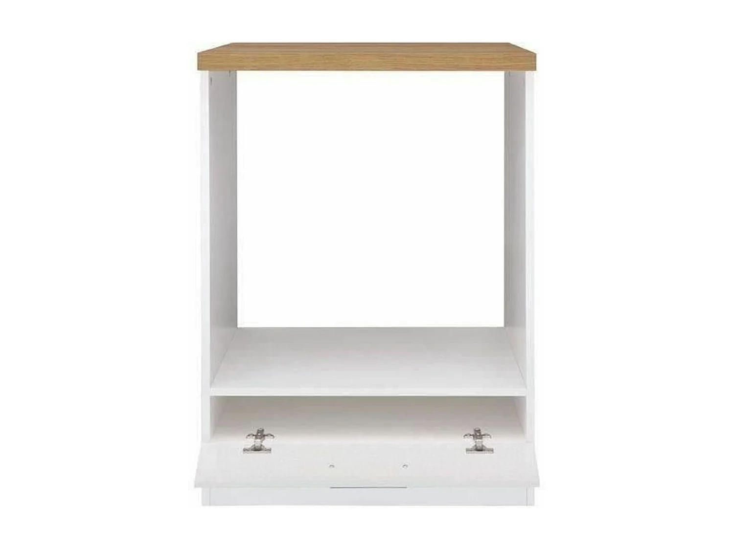 Meuble bas four 60 cm - Plan de travail - Blanc brillant