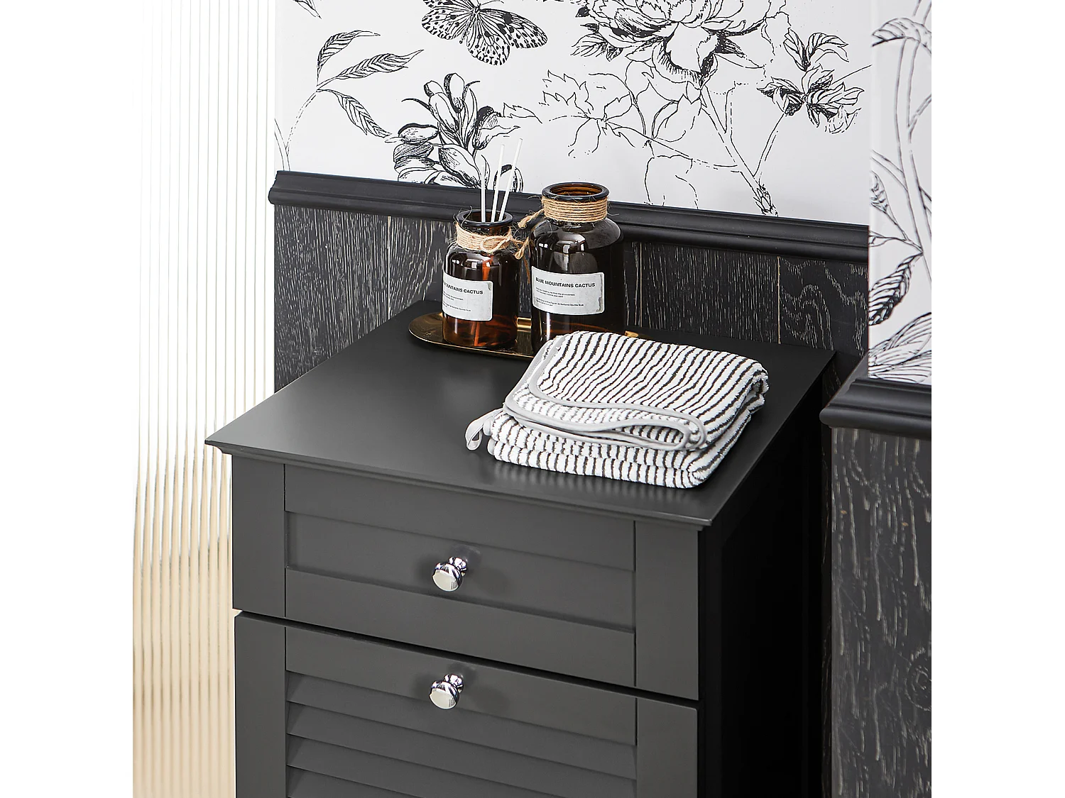 Armario para Ropa Sucia Mueble Multifuncional para Baño con 1 Cesto y 1 Cajón Gris 40 x 38 x 90 BZR73-DG SoBuy ES