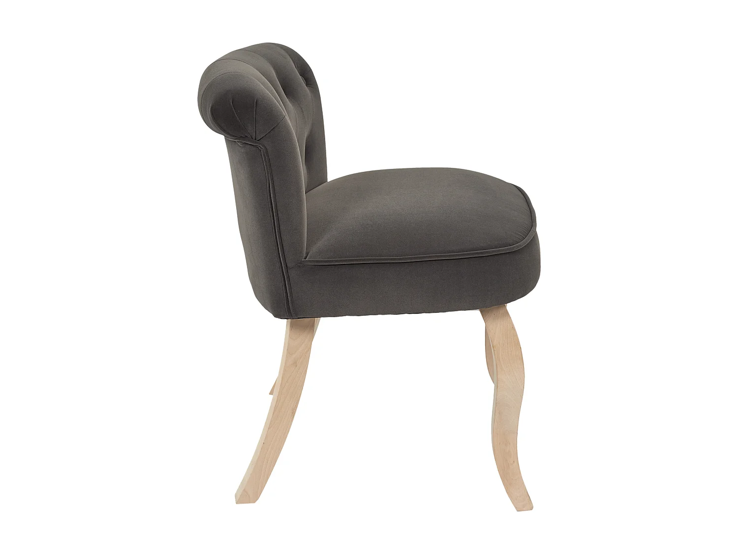 Fauteuil en Velours Design "Eleonor" 68cm Gris