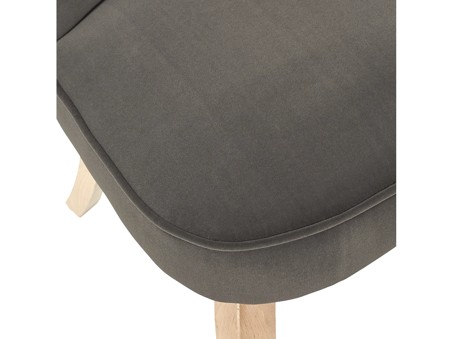 Fauteuil en Velours Design "Eleonor" 68cm Gris