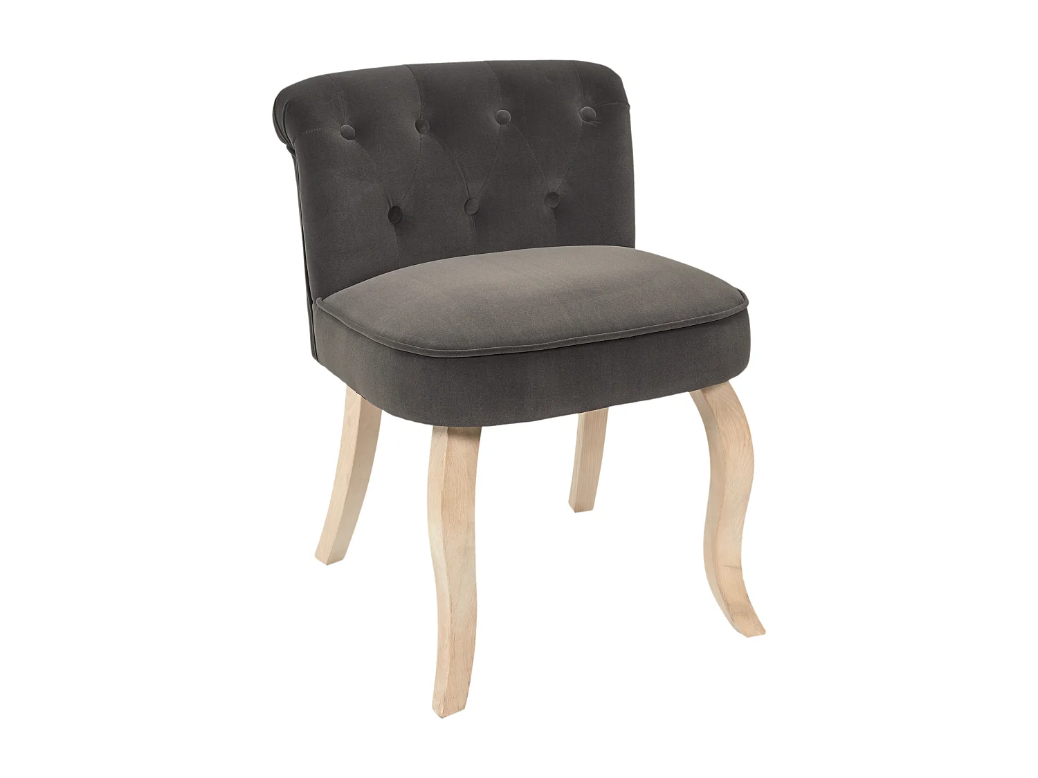 Fauteuil en Velours Design "Eleonor" 68cm Gris