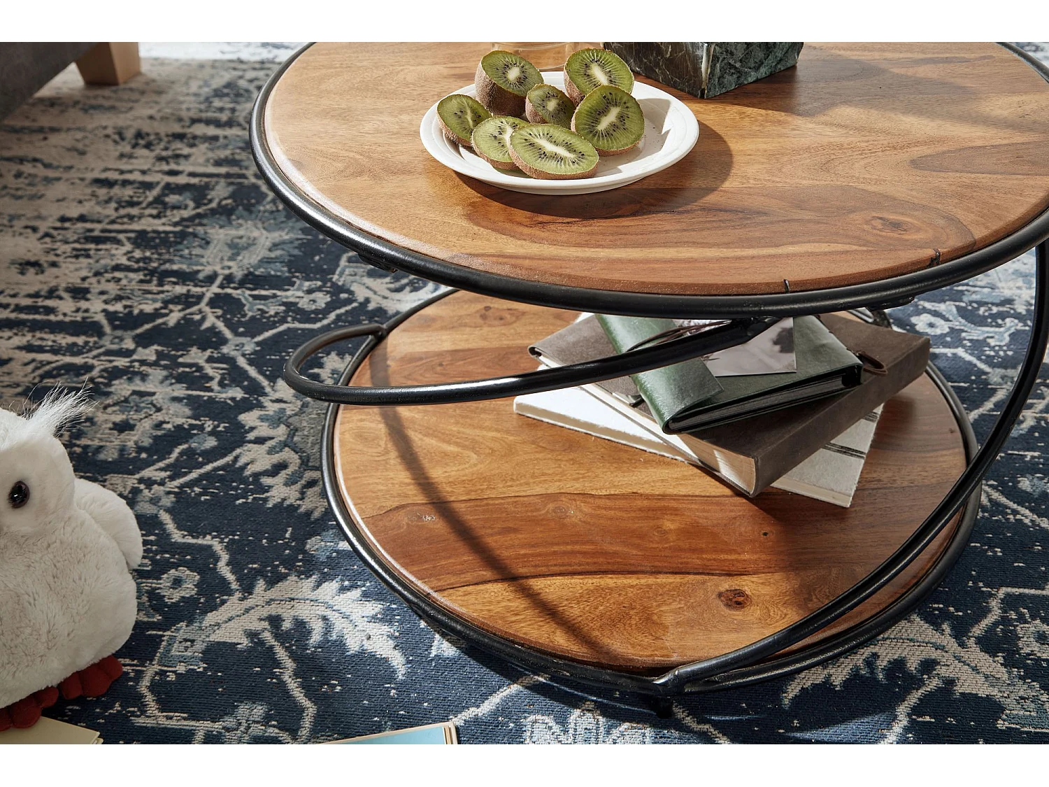 Couchtisch Sofatisch Massivholz 58x58x35 cm Wohnzimmertisch Tisch Rund