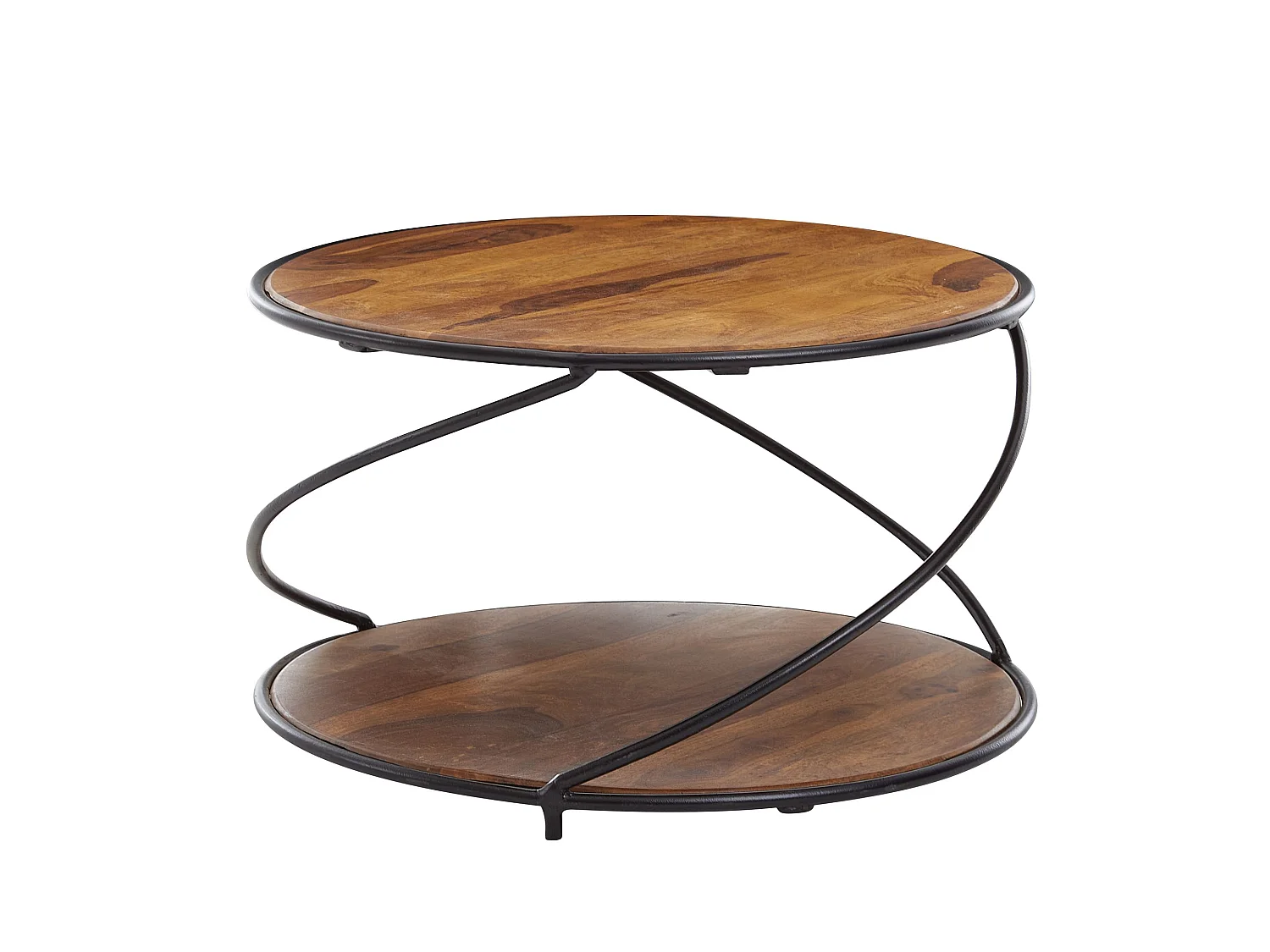 Table Basse Ronde Bois Massif 58x58x35 cm Petite Table de Salon Moderne
