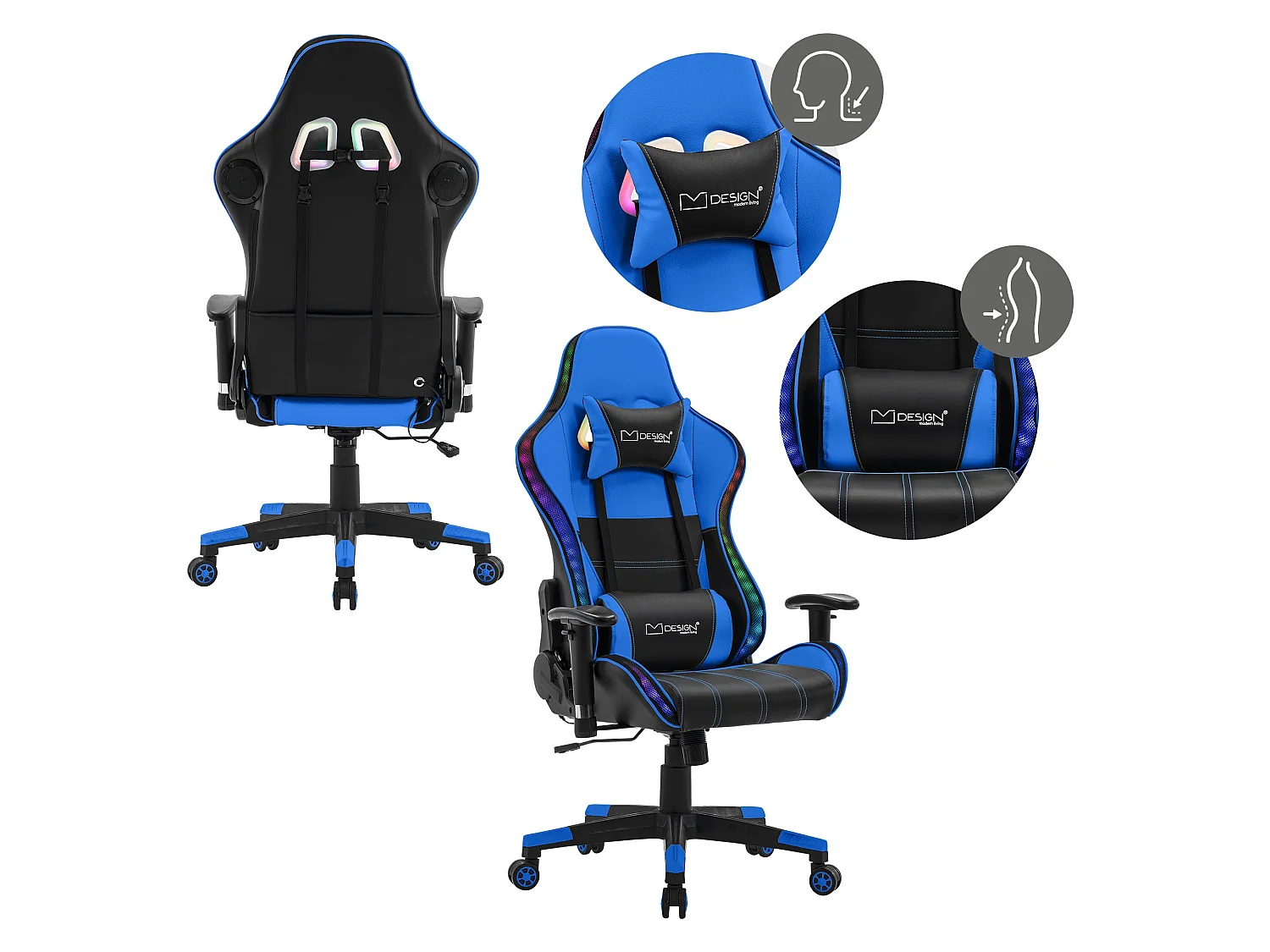 Sedia da gioco a LED Sedia da scrivania Sedia da ufficio Sedia girevole Scatole