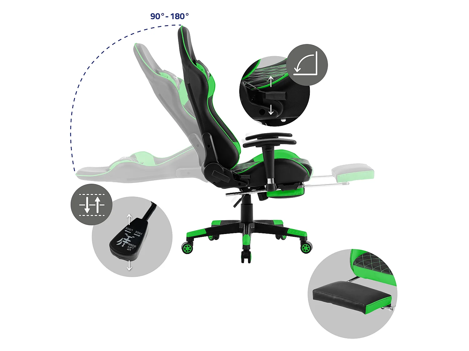 Sedia da gioco Sedia da scrivania Sedia da ufficio Sedia girevole Sedia regolabi