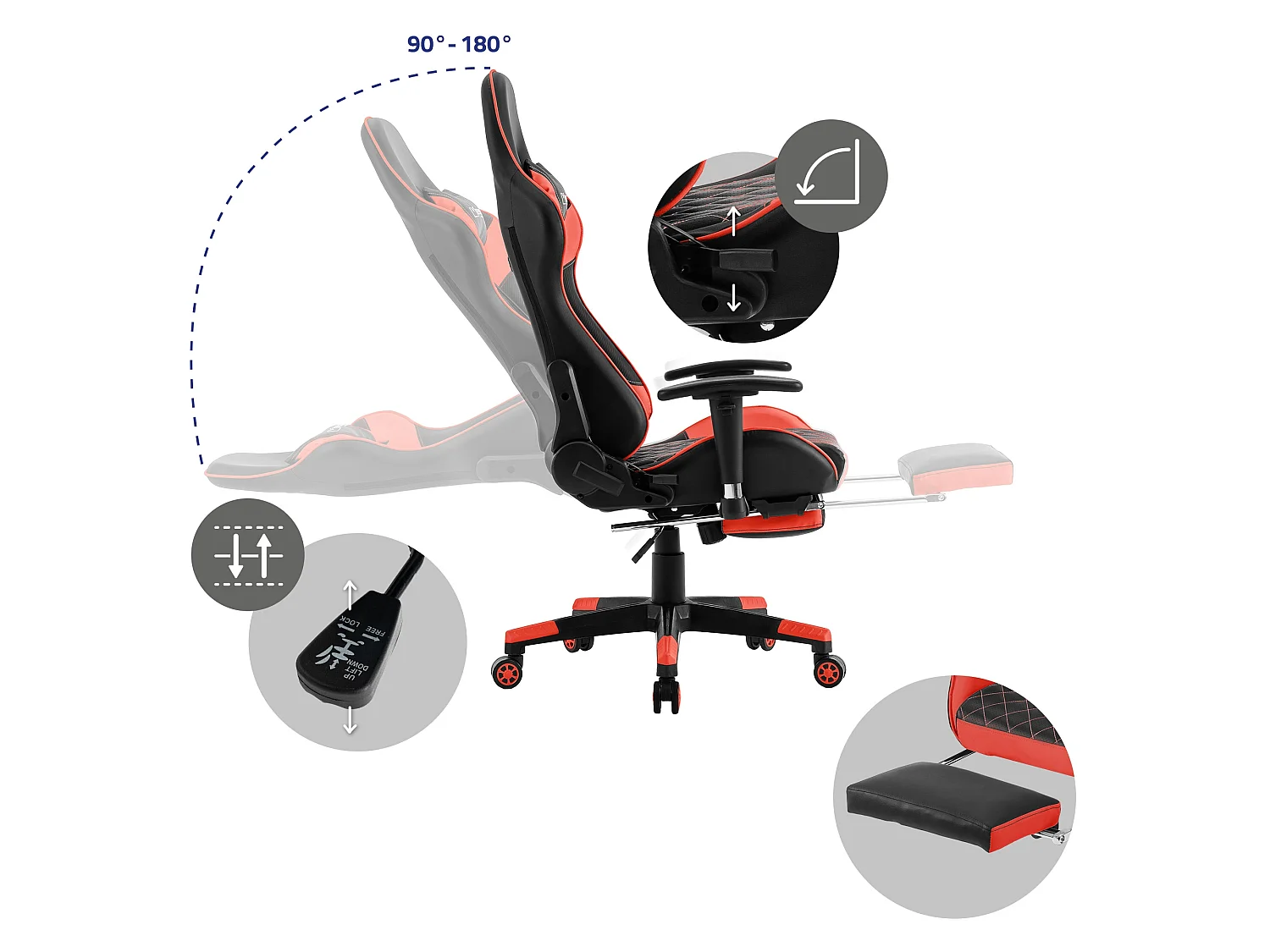 Silla de juegos Silla de escritorio Silla de oficina Silla giratoria Silla ajust