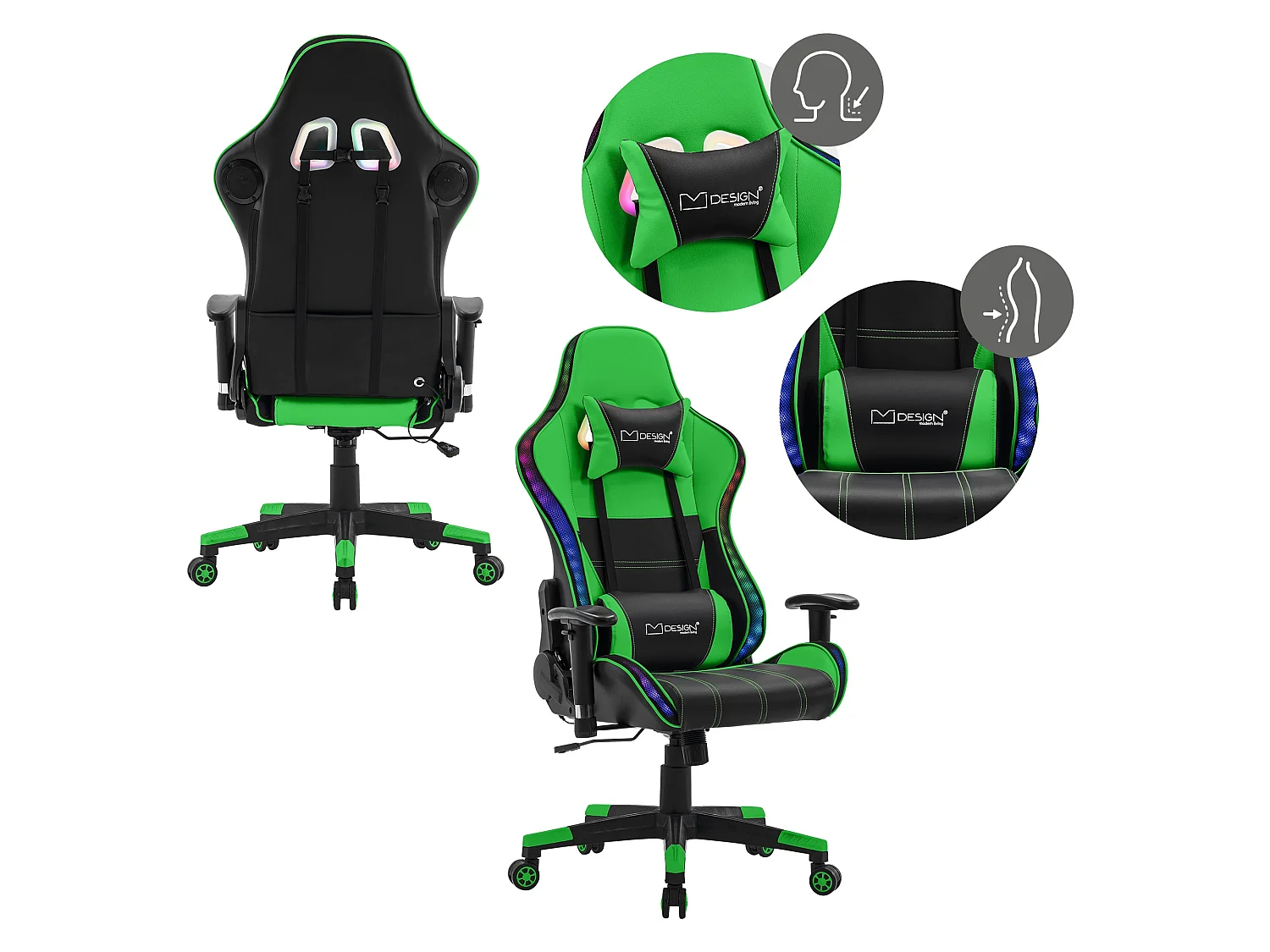 Sedia da gioco a LED Sedia da scrivania Sedia da ufficio Sedia girevole Scatole