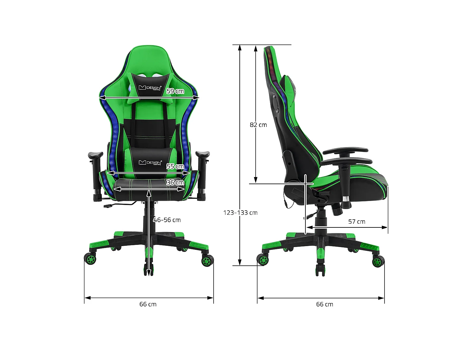 Sedia da gioco a LED Sedia da scrivania Sedia da ufficio Sedia girevole Scatole