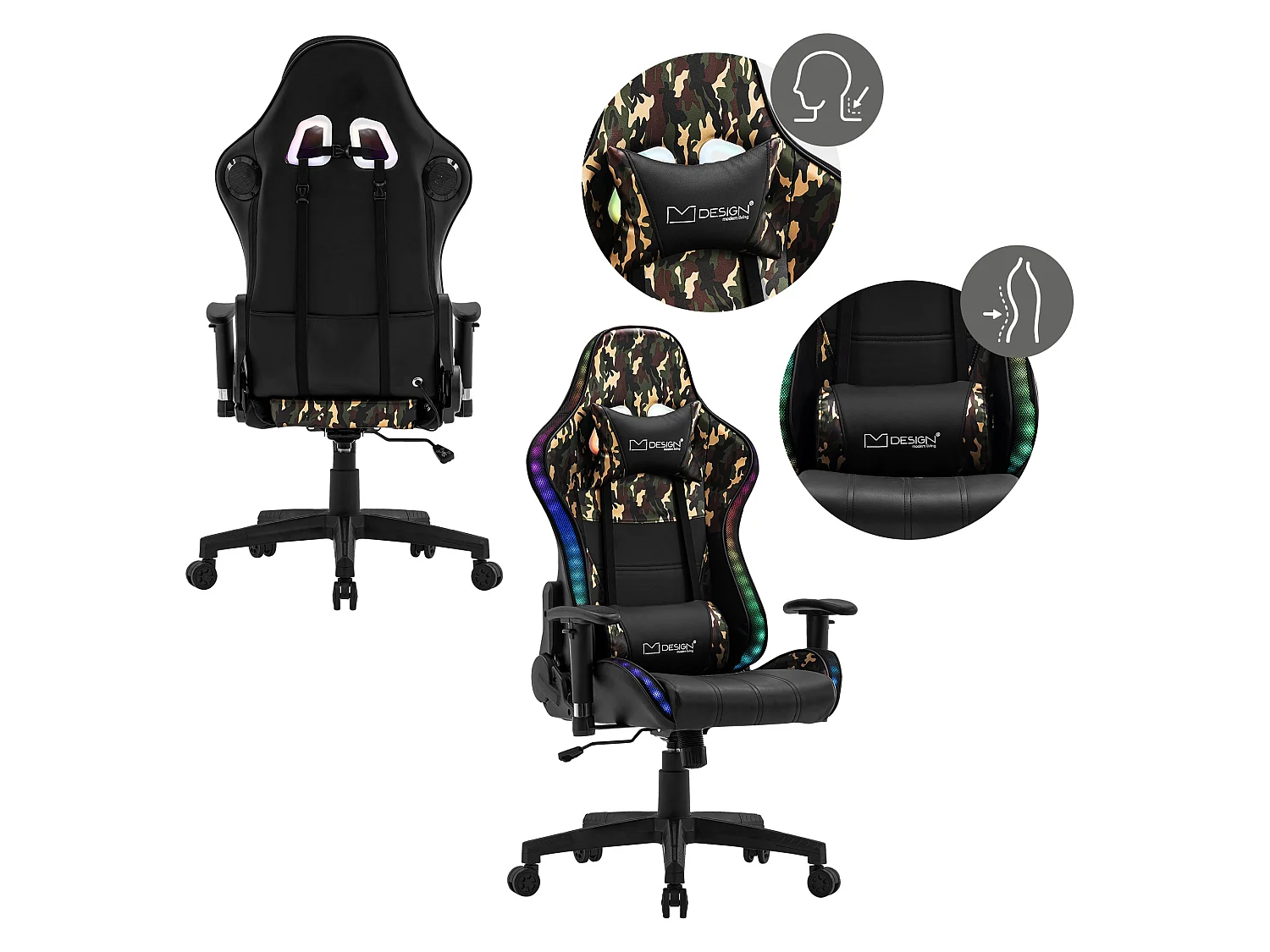 Sedia da gioco a LED Sedia da scrivania Sedia da ufficio Sedia girevole Scatole