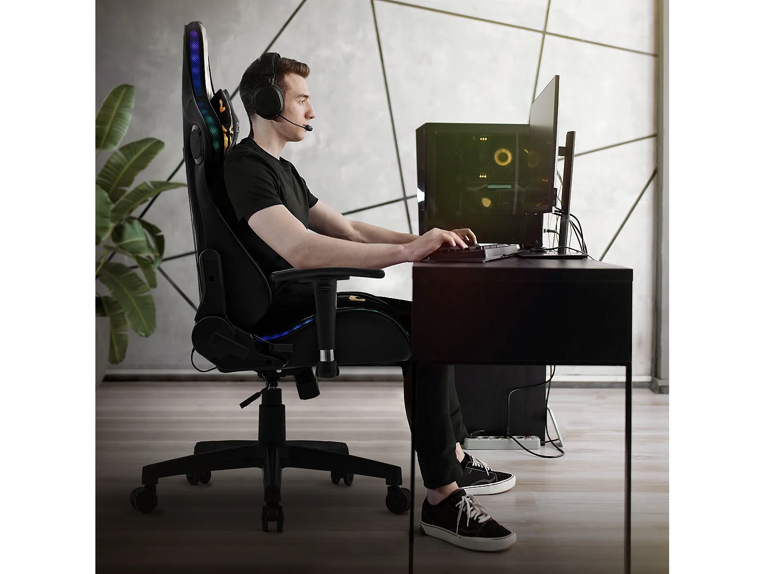 Sedia da gioco a LED Sedia da scrivania Sedia da ufficio Sedia girevole Scatole