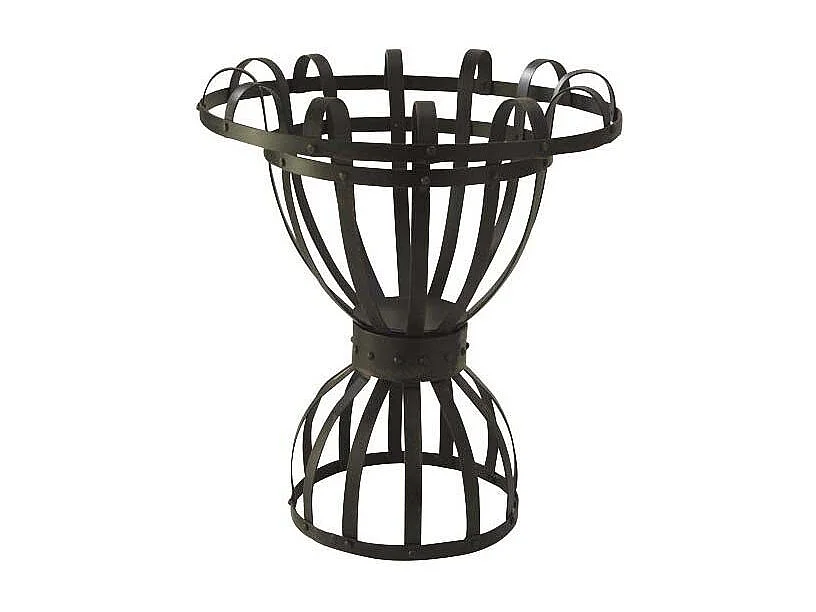 Vase en métal noir ajouré