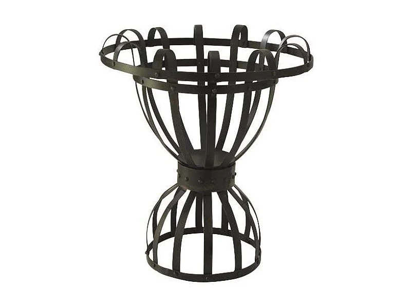 Vase en métal noir ajouré