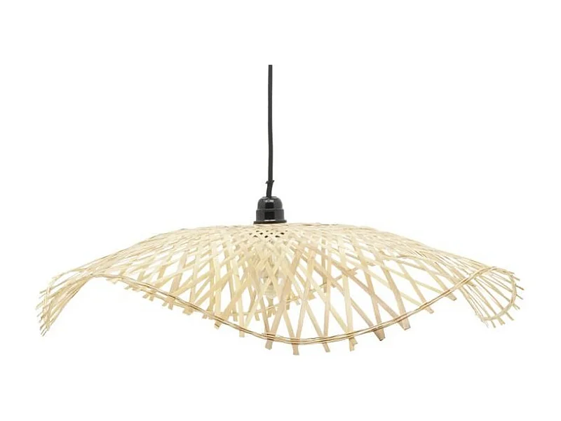 Abat-jour pour suspension en bambou naturel Vague