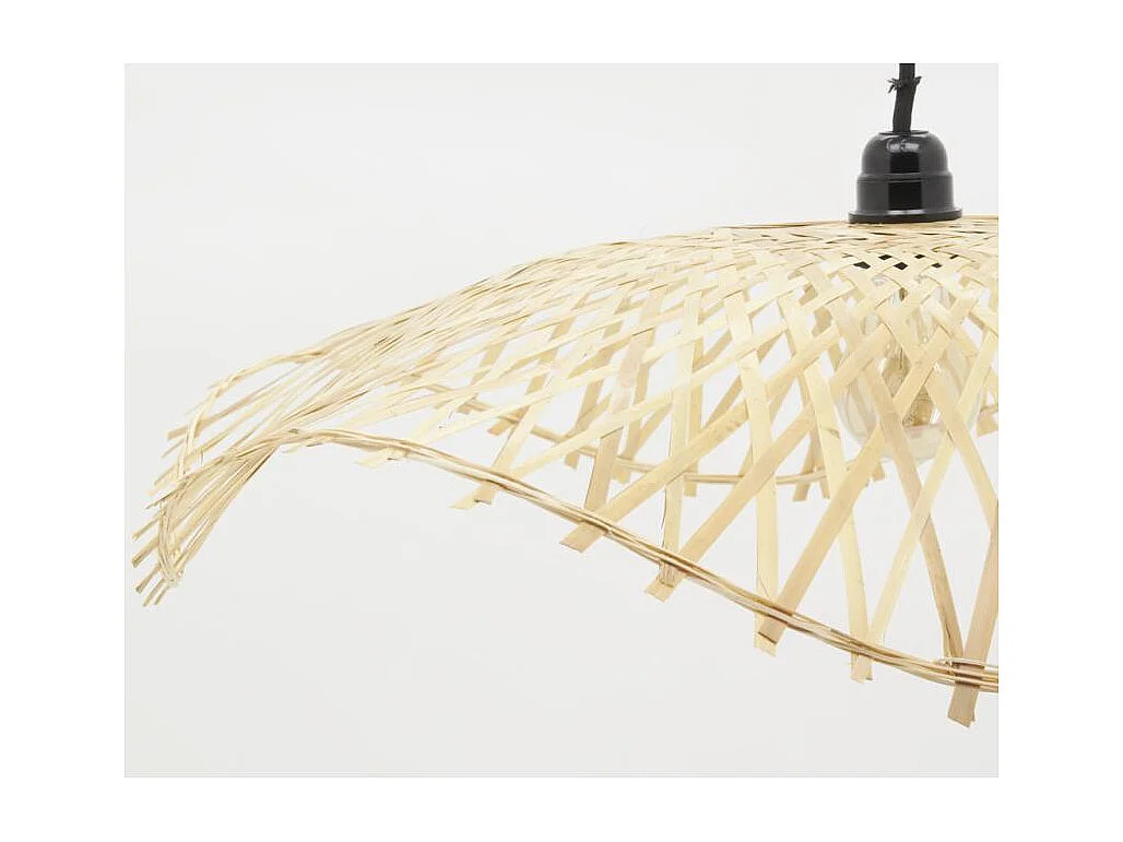 Abat-jour pour suspension en bambou naturel Vague