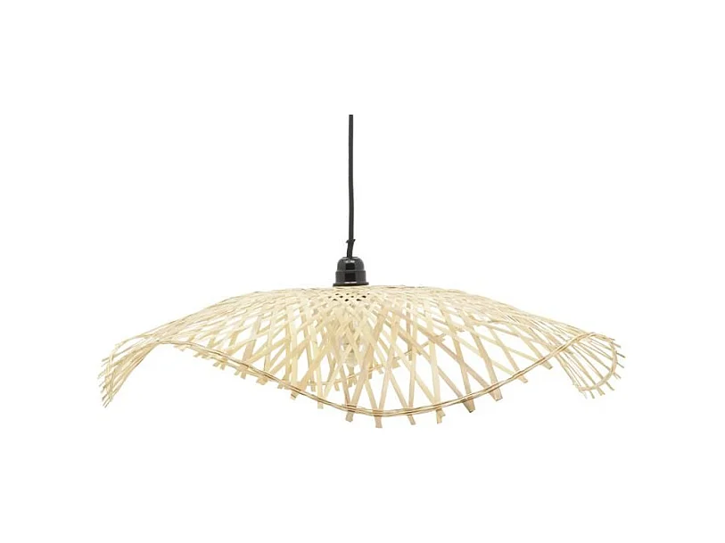 Abat-jour pour suspension en bambou naturel Vague