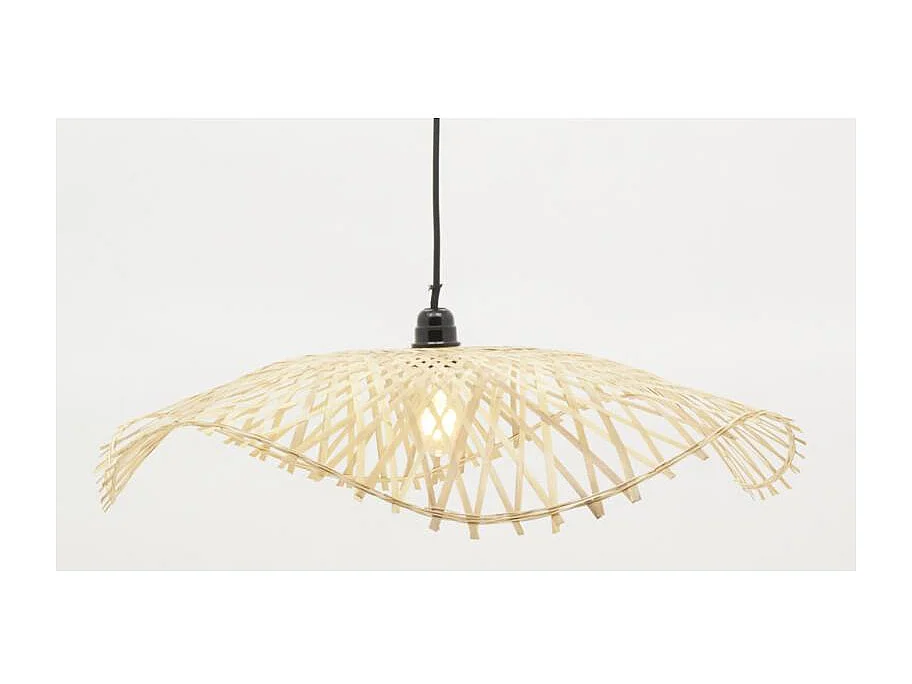 Abat-jour pour suspension en bambou naturel Vague