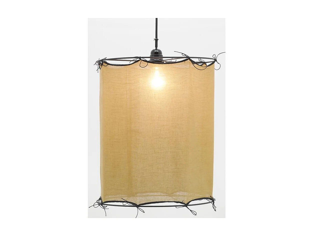 Abat-jour pour suspension en coton Riad Moyen Safran