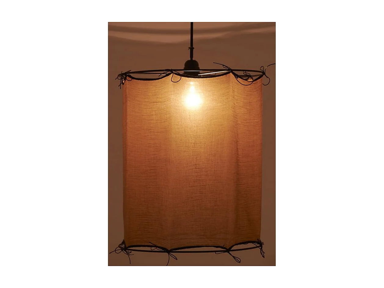 Abat-jour pour suspension en coton Riad Moyen Safran
