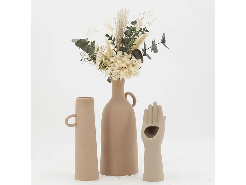 Vase en céramique terracotta Main