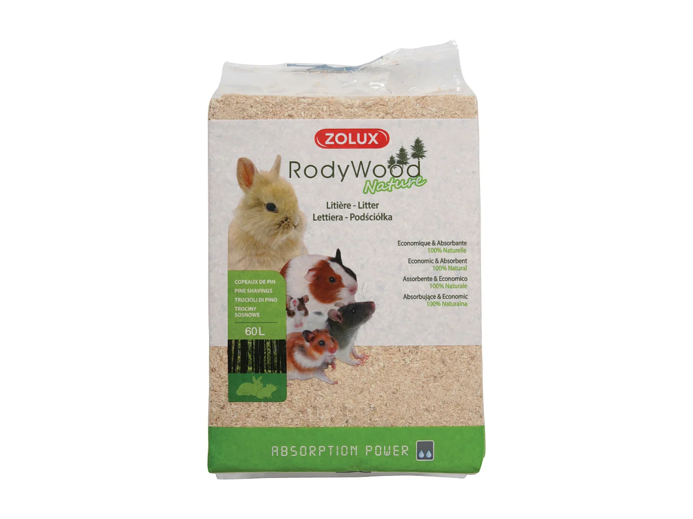 Litière naturelle Rodywood (Lot de 3)