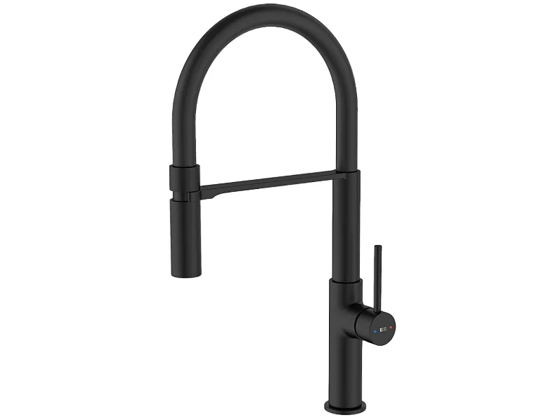 Magneto Misturadora monocomando de lavatório com chuveiro de mão preta Essebagno