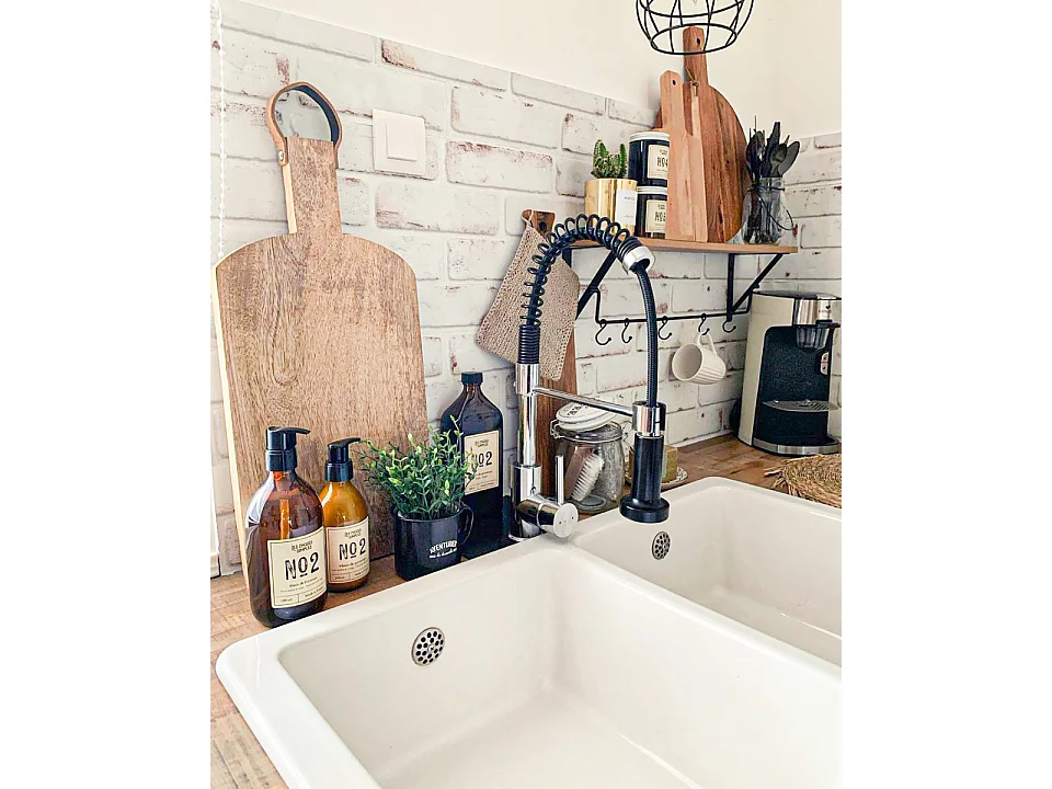 Plimo mitigeur évier à douchette mobile chromé noir - Essebagno