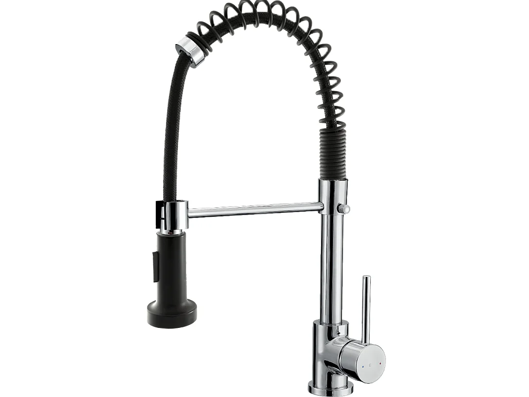 Plimo mitigeur évier à douchette mobile chromé noir - Essebagno