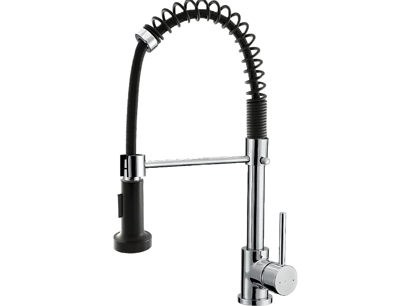 Plimo mitigeur évier à douchette mobile chromé noir - Essebagno