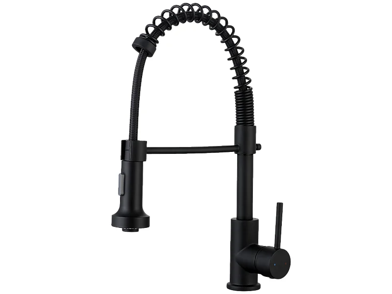 Plimo Spültischarmatur in mattem Schwarz mit Duscharmatur Essebagno