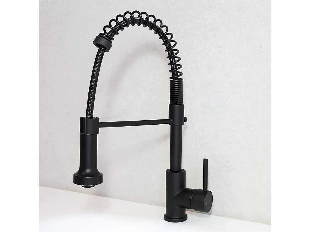 Plimo mitigeur évier à douchette mobile noir mat - Essebagno