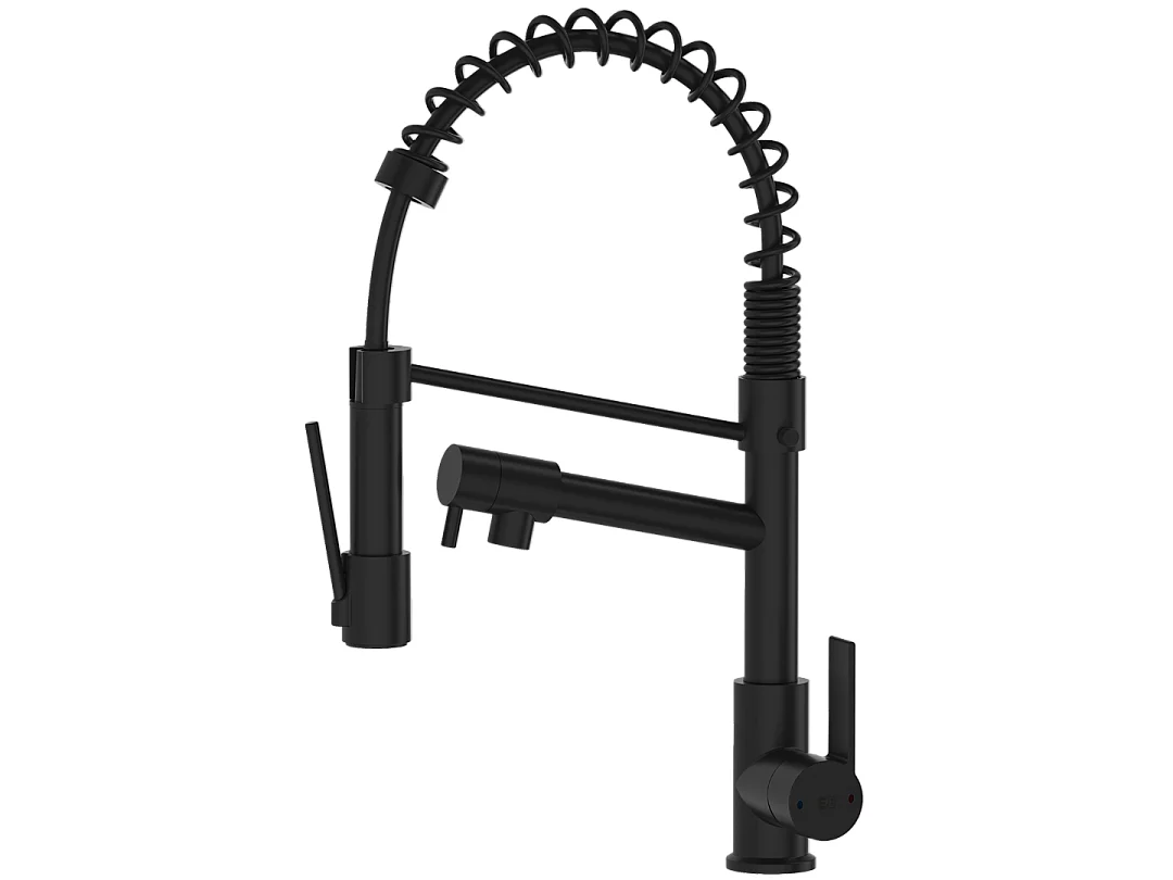 Big Hotto mitigeur évier à douchette mobile noir - Essebagno