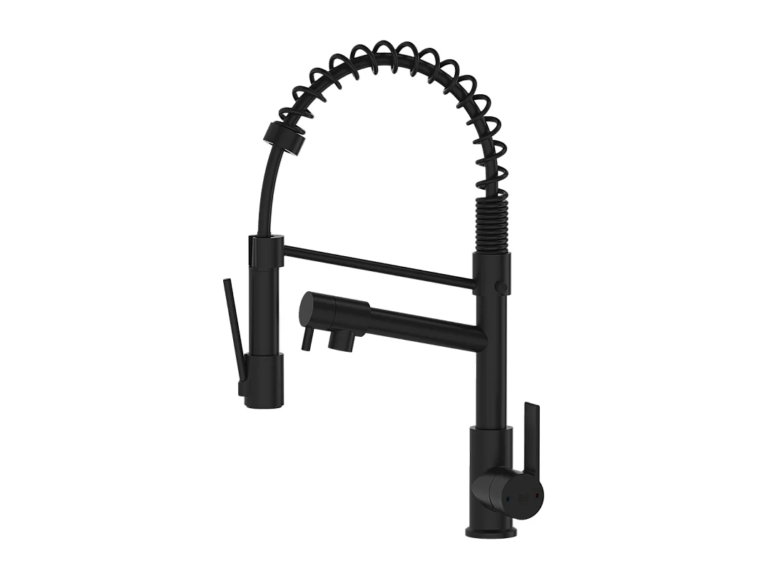 Big Hotto mitigeur évier à douchette mobile noir - Essebagno