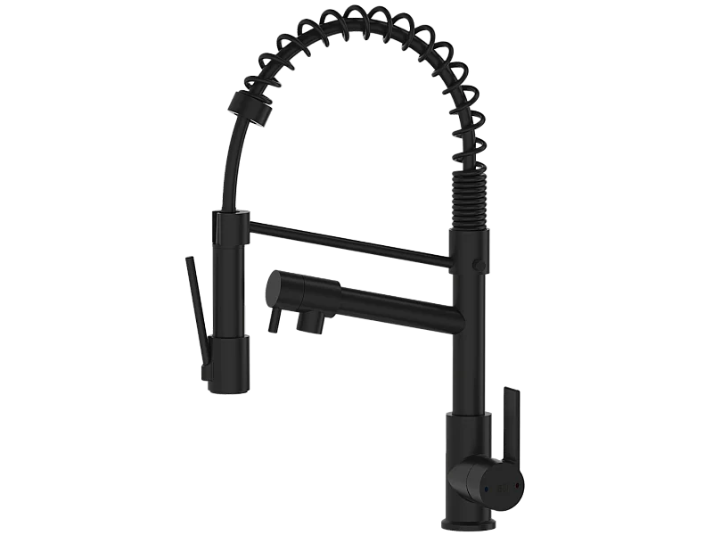 Rubinetto monocomando per lavello Big Hotto con doccetta nero Essebagno