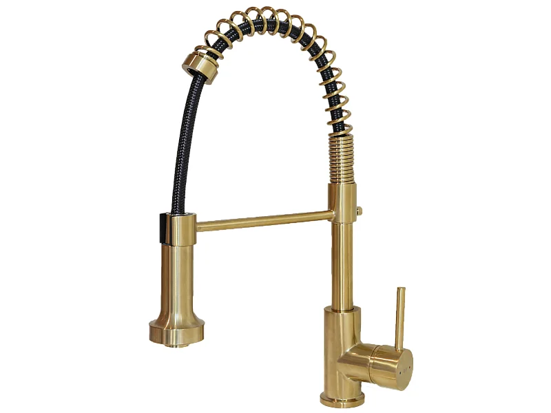 Plimo Miscelatore per lavabo con soffione mobile in oro Essebagno