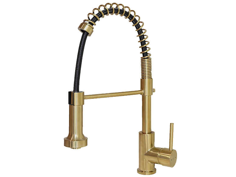 Plimo Miscelatore per lavabo con soffione mobile in oro Essebagno