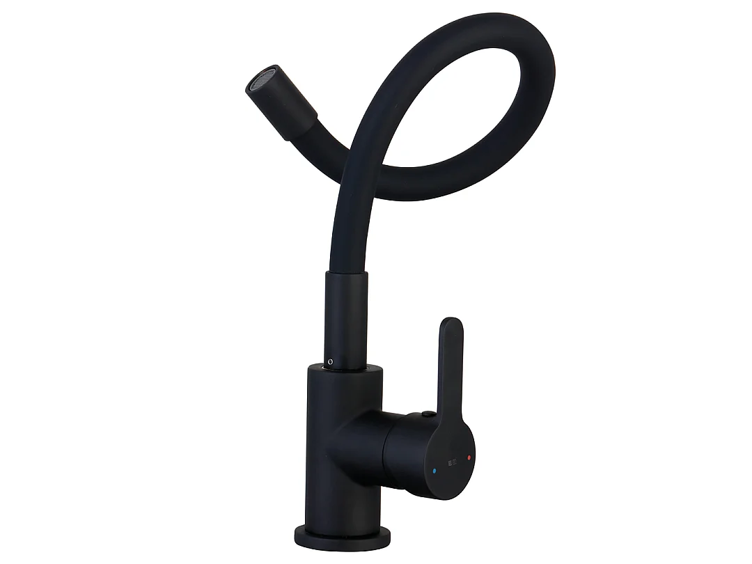 Mémory mitigeur évier noir flexible à mémoire de forme - Essebagno