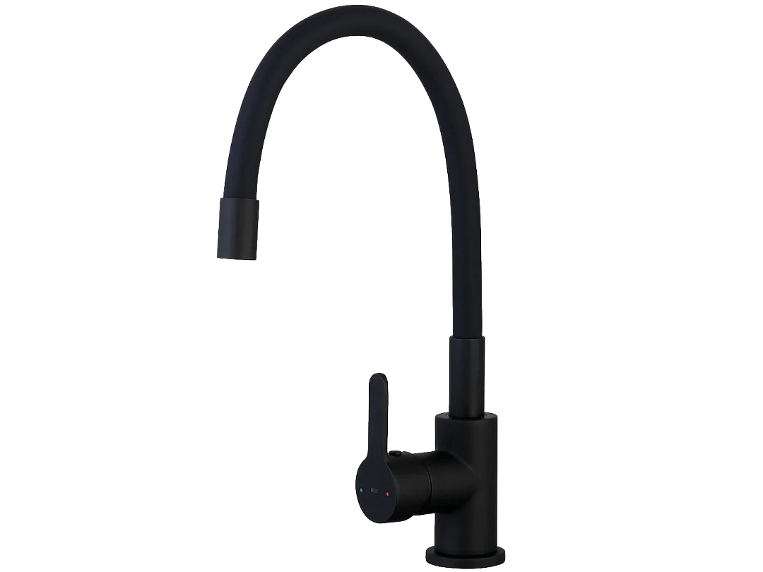 Mémory mitigeur évier noir flexible à mémoire de forme - Essebagno