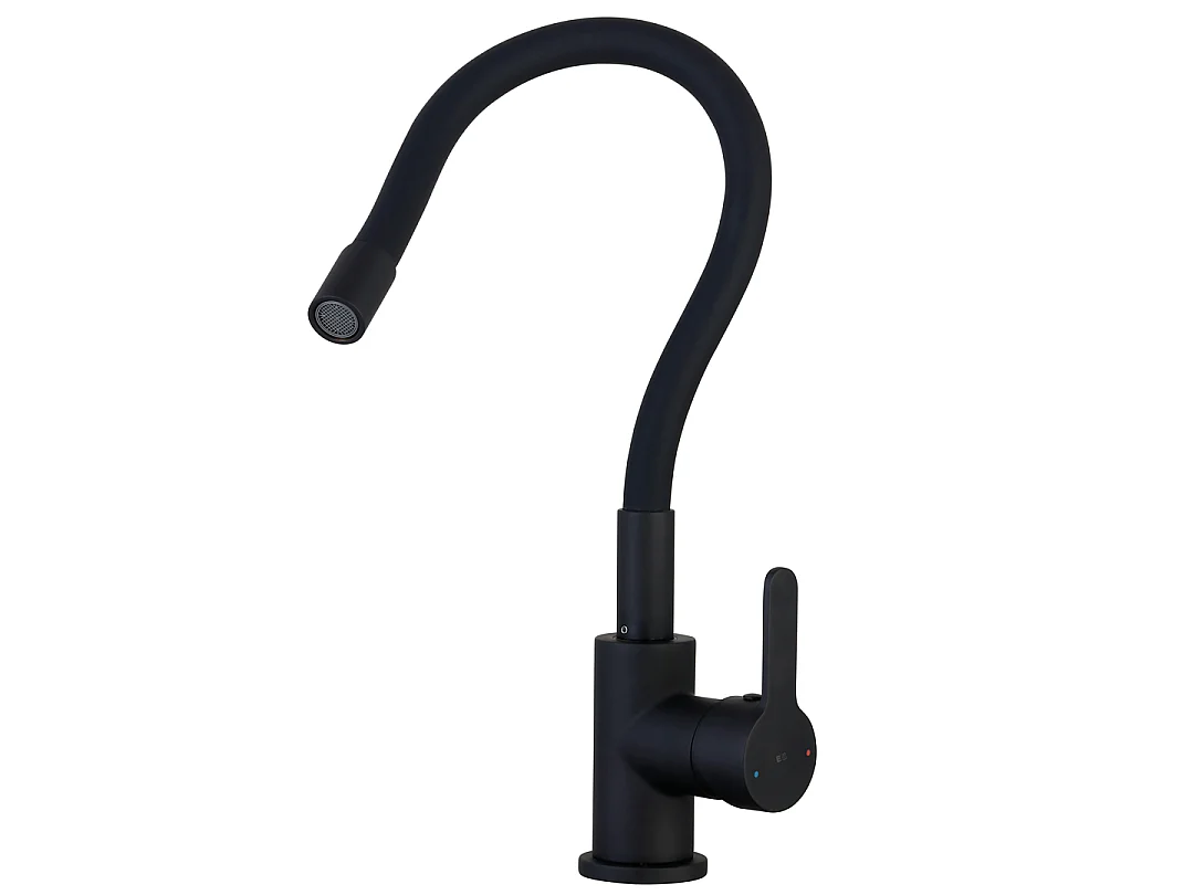 Mémory mitigeur évier noir flexible à mémoire de forme - Essebagno