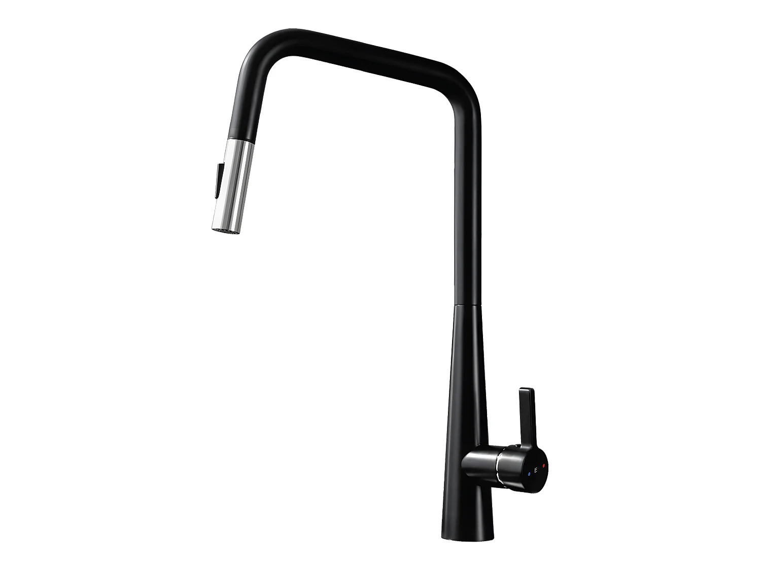 Style Spültischmischer mit Handbrause Mattschwarz und Chrom Essebagno