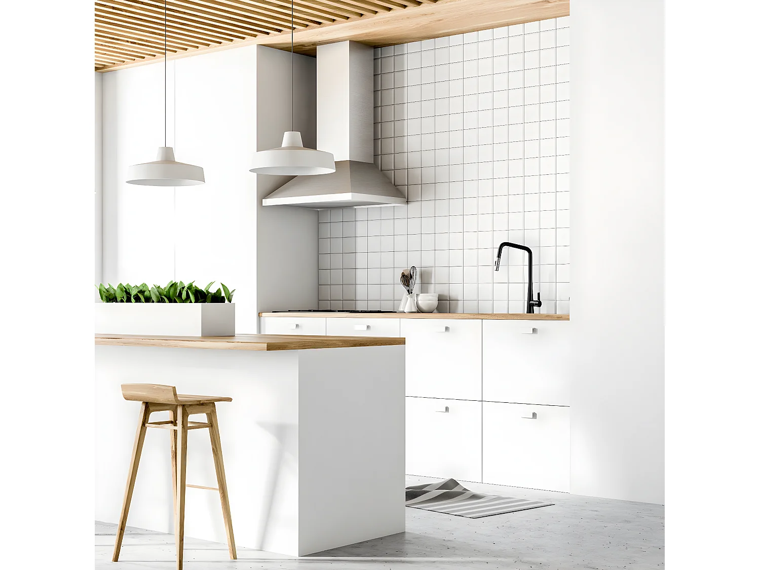 Style Grifo de cocina con ducha de mano en negro y cromo Essebagno