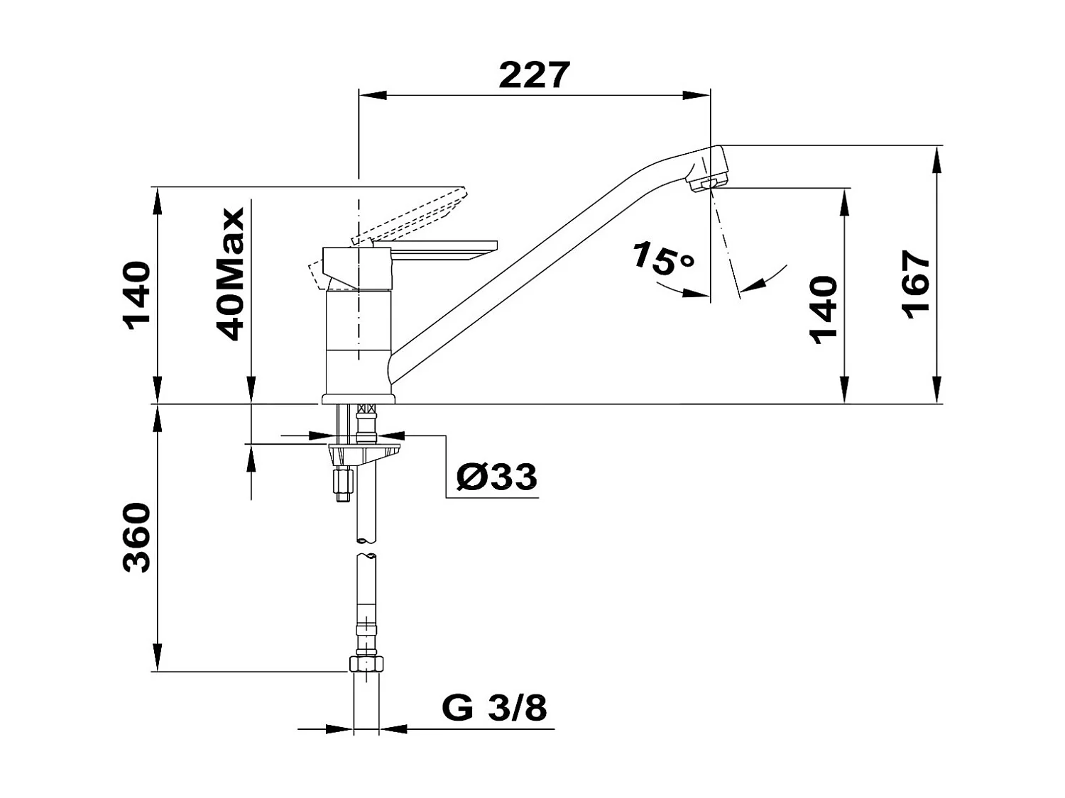 Tango torneira de bancada preto Essebagno