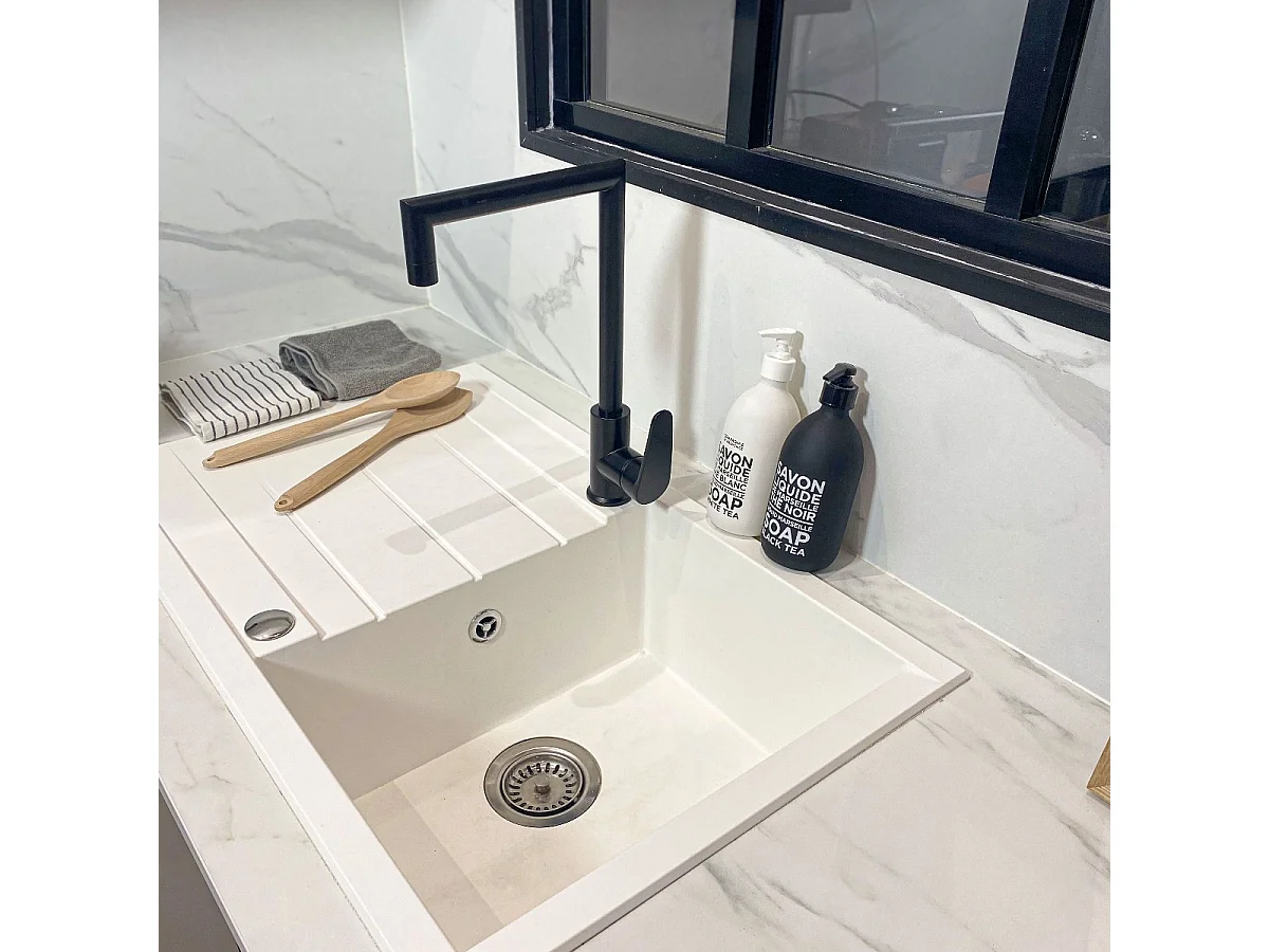 Fangolo Spültischarmatur in mattem Schwarz Essebagno