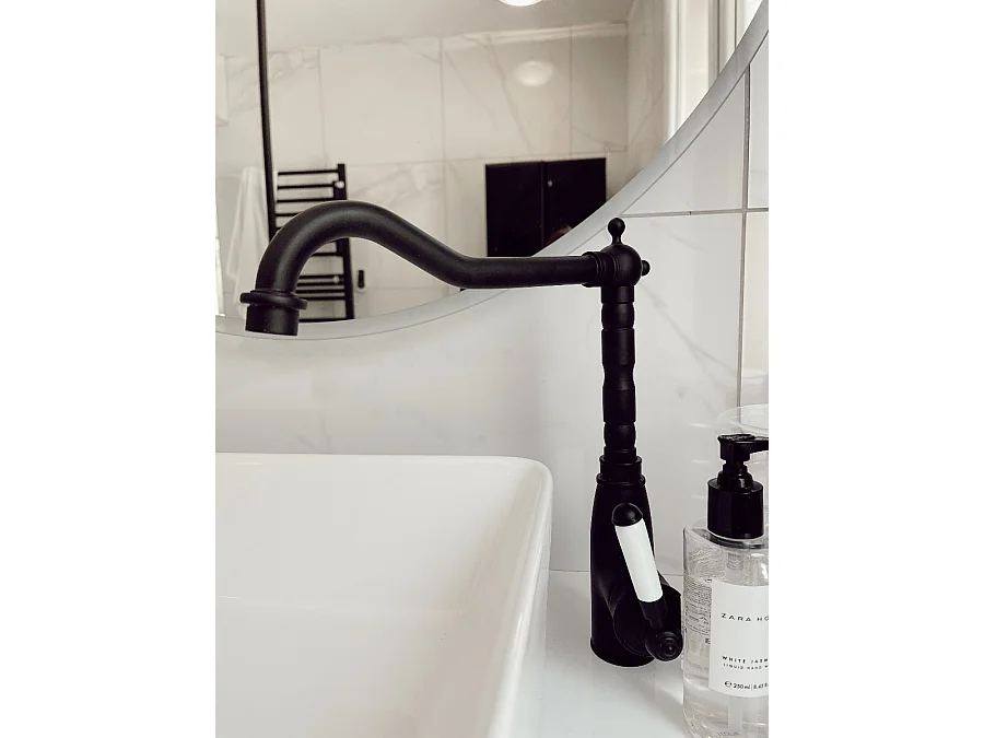 Leeds mitigeur évier rétro noir - Essebagno