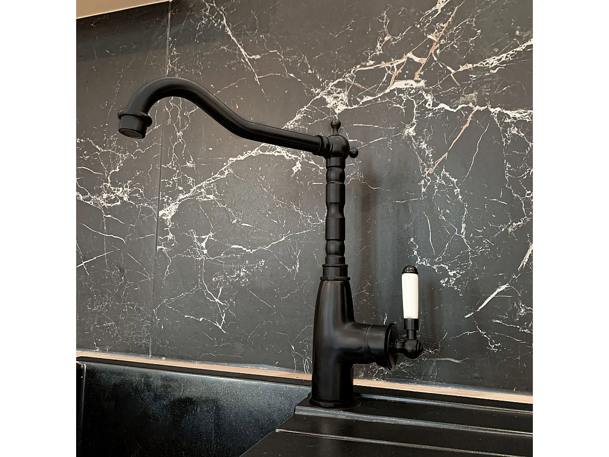 Leeds mitigeur évier rétro noir - Essebagno