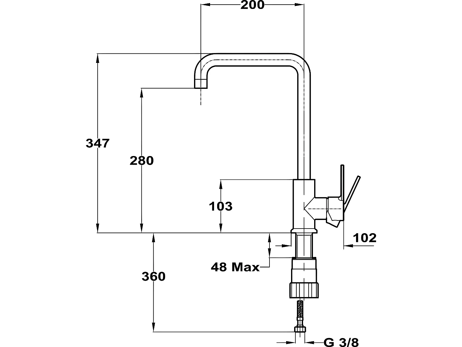 Baltic mitigeur évier noir - Essebagno