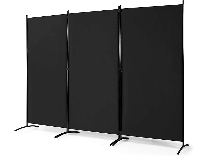 Cloison à 3 panneaux, paravent pliable avec charnières résistantes en acier,260x 183cm