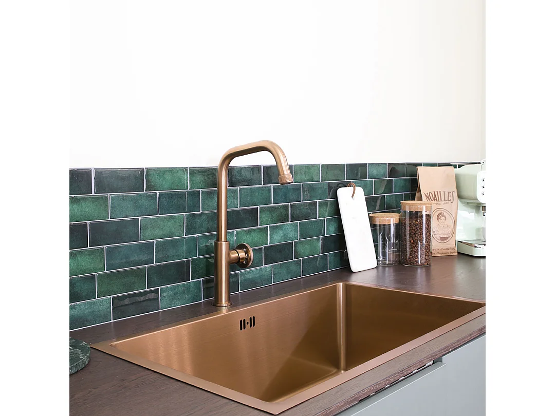 Indus mitigeur évier cuivre brossé - Essebagno