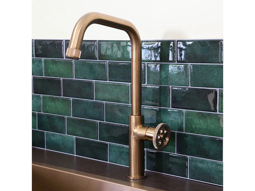 Indus mitigeur évier cuivre brossé - Essebagno